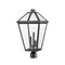 Z-Lite Talbot 3 Light Outdoor Post Mount Fixture, Black & Clear Beveled 579PHXLR-BK - alternate 1